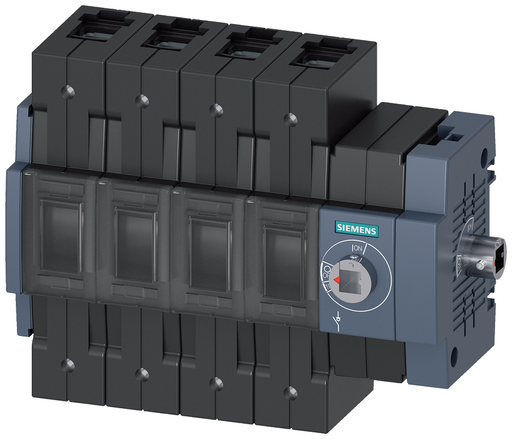 Siemens Load-break switch 80A,size 2,4-Pole,operation side right-hand,box terminal for Cu cable
