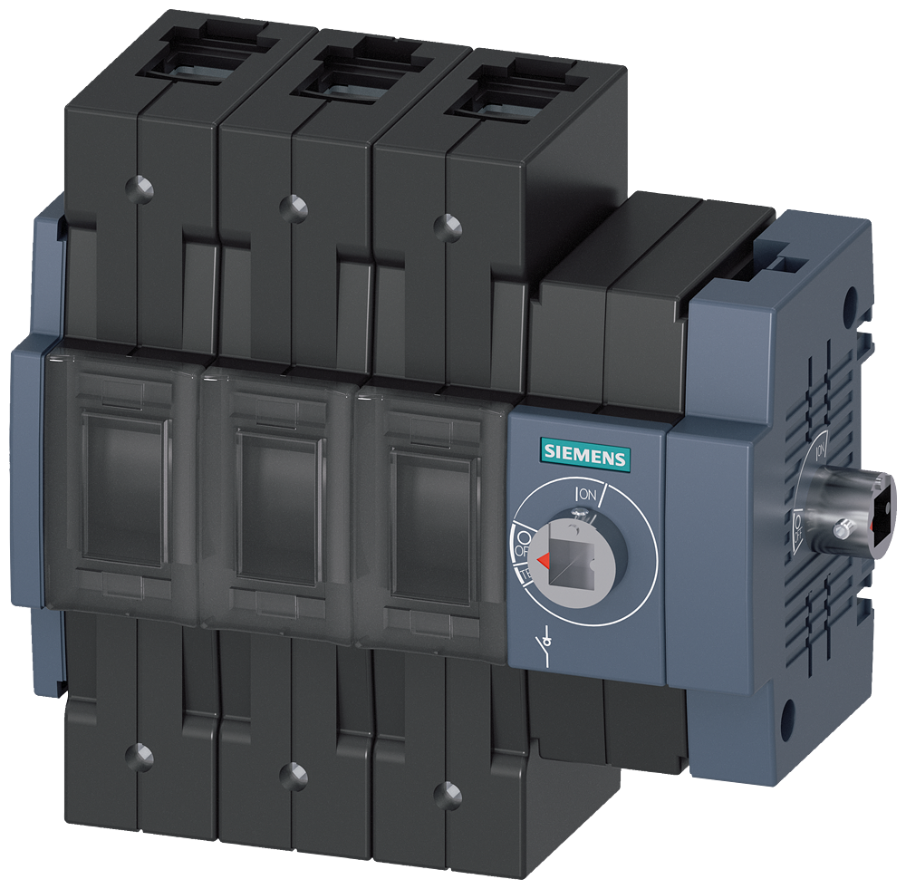 Siemens Load-break switch 100A,size 2,3-Pole,operation side right-hand,box terminal for Cu cable
