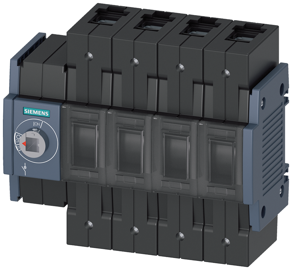 Siemens SENTRON 3KD Switch-Disconnector 3KD3040-2NE10-0, 100 A, 4-Pole, Front Operated Left, with Rotary Handle
