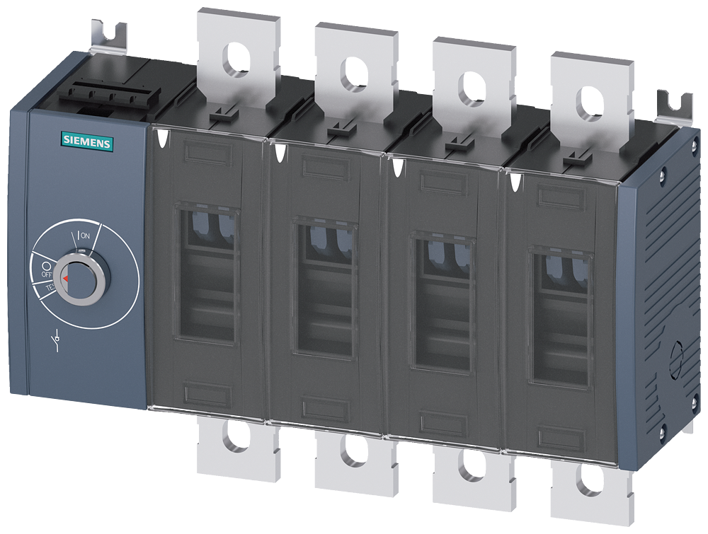 Siemens Load-break switch 500A,size 4,4-Pole,operation side left-hand,bolt