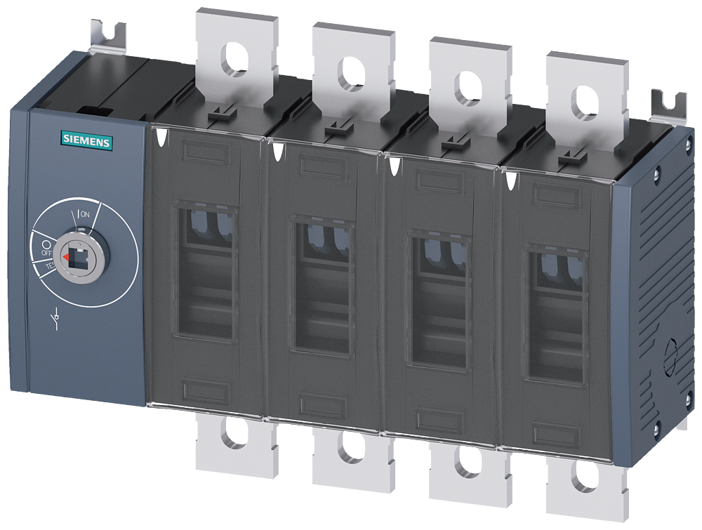 Siemens SENTRON 3KD Switch-Disconnector 3KD4640-0QE10-0, 630 A, 4-Pole, Front Operated Left, without Rotary Handle