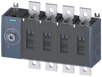 Siemens SENTRON 3KD Switch-Disconnector 3KD4640-0QE10-0, 630 A, 4-Pole, Front Operated Left, without Rotary Handle