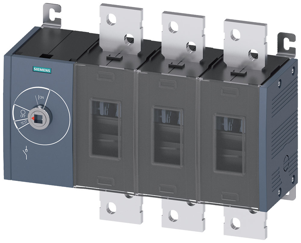 Siemens SENTRON 3KD Switch-Disconnector 3KD5230-0RE10-0, 1250 A, 3-Pole, Front Operated Left, without Rotary Handle