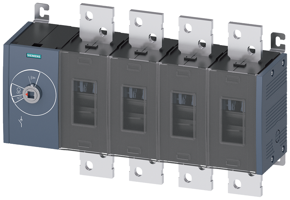 Siemens SENTRON 3KD Switch-Disconnector 3KD5240-0RE10-0, 1250 A, 4-Pole, Front Operated Left, without Rotary Handle