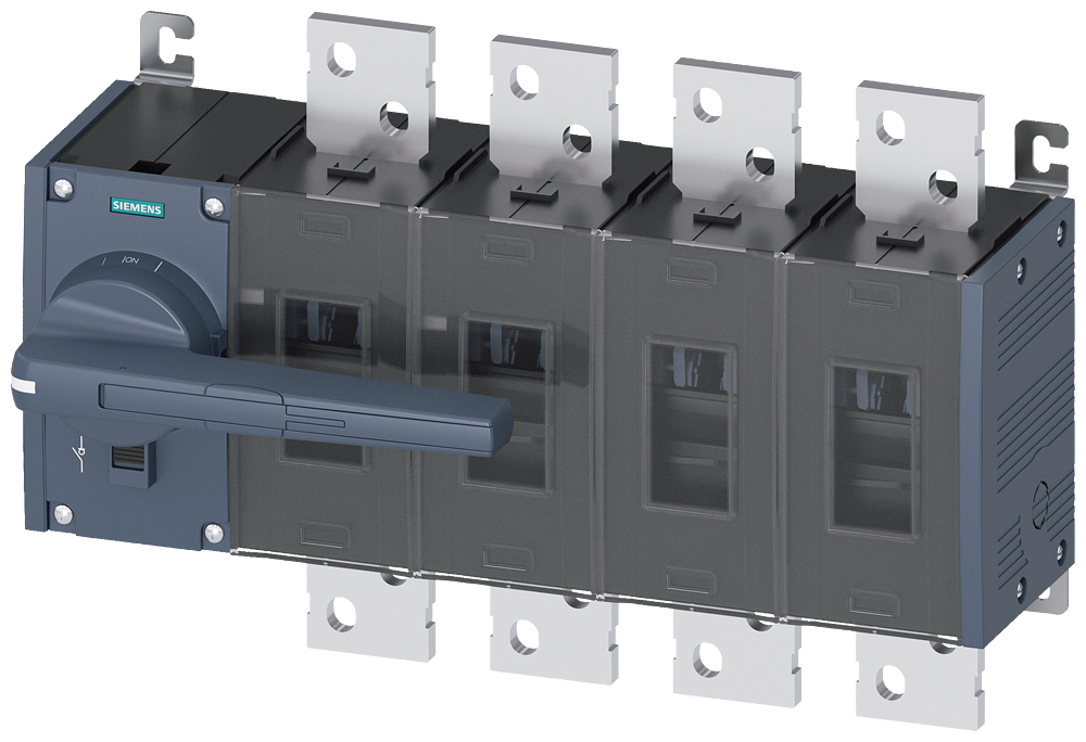 Siemens SENTRON 3KD Switch-Disconnector 3KD5242-0RE10-0, 1250 A, 4-Pole, Front Operated Left, without Rotary Handle