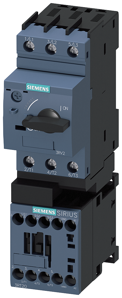 Siemens SIRIUS Load feeder fuseless, Direct-on-line starting 400 V AC, Size S00 10...16 A 230 V AC screw terminal for installation on standard mounting rail Type of coordination 1, Iq = 150 kA 1 NO (contactor) (3RA2110-4AA18-1AP0)