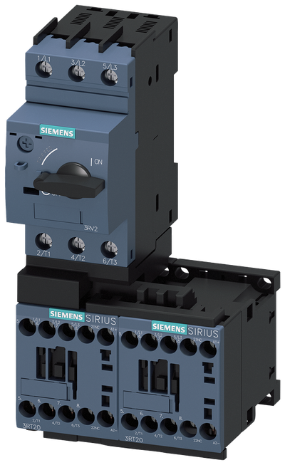 Siemens SIRIUS Load feeder fuseless, Reversing duty 400 V AC, Size S00 2.80...4.00 A 24 V DC screw terminal for installation on standard mounting rail (also fulfills type of coordination 1) Type of coordination 2, Iq = 150 kA 1 NC (contactor)