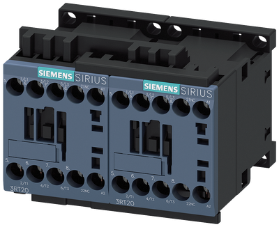 Siemens SIRIUS Reversing Contactor Assembly, AC-3E/AC-3, 9 A, 4 kW / 400 V, 3-Pole, 230 V AC, 50/60 Hz, Size S00, screw terminal, electrical and mechanical interlock