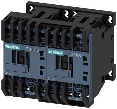 Siemens SIRIUS Reversing contactor assembly, AC-3E/AC-3, 12 A, 5.5 kW / 400 V, 3-Pole, 230 V AC, 50/60 Hz, spring-loaded terminal, electrical and mechanical interlock