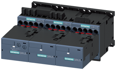 Siemens SIRIUS Contactor assembly for star-delta (wye-delta) start AC-3, 7.5 kW/400 V, 24 V DC 3-Pole, Size S00 screw terminal electrical and mechanical interlock 3 NO integrated