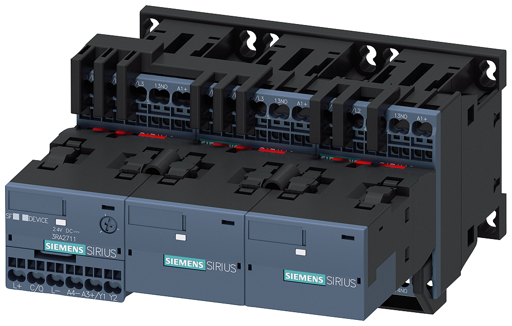 Siemens Star-Delta Contactor Assembly IO-Link 11kW 24V DC, S00 Spring terminals 3NO