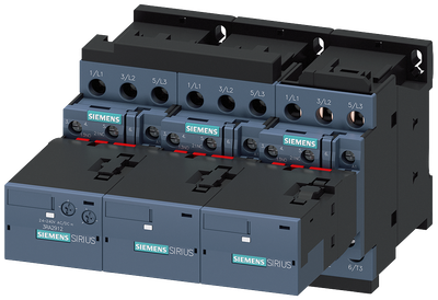 Siemens SIRIUS Contactor assembly for star-delta (wye-delta) start AC-3,11 kW/400 V, 230 V AC 50/60 Hz, 3-Pole, size S0 screw terminals electrical and mechanical interlock 3 NO + 3 NC integrated