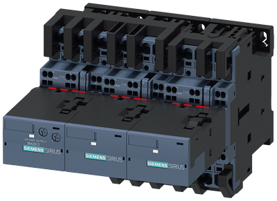 Siemens SIRIUS Contactor assembly for star-delta (wye-delta) start AC-3, 11 kW/400 V, 24 V AC 50/60 Hz, 3-Pole, size S0 Spring-type terminals electrical and mechanical interlock 3 NO + 3 NC integrated