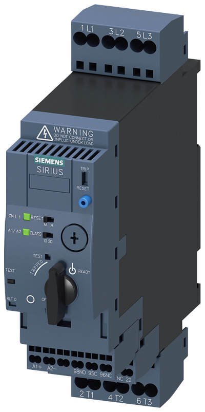 Siemens Direct Online Starter (DOL), 0,1 - 0,4 A, 45 mm Wide, Spring Clamp Connection (3RA6120-2AP32)