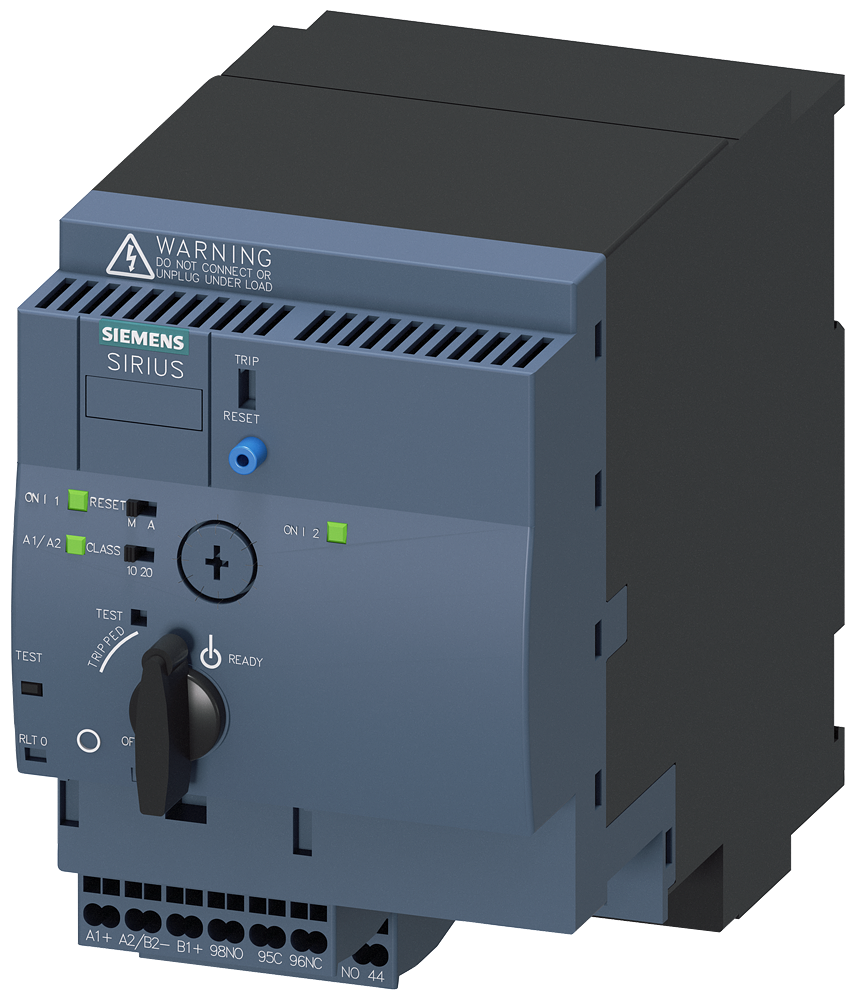 Siemens Compact Reversing Starter, 0.1-0.4A, 24V AC/ DC, 90 mm Wide, Spring Connection, for Infeed System (3RA6250-2AB33)