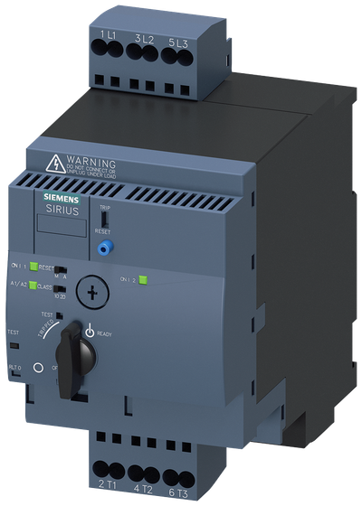 Siemens Reversing Starter, 1 - 4 A, 90 mm Wide, Spring Clamp Connection (3RA6250-2CB34)