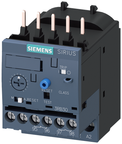 Siemens SIRIUS 3RB3 Electronic Overload Relay 0.1...0.4 A, Size S00, Class 10E, Main Screw, Aux Screw