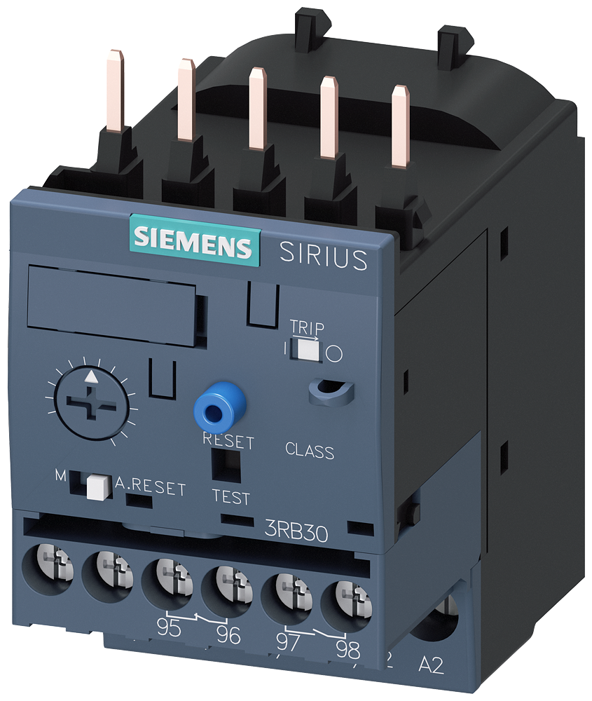 Siemens SIRIUS 3RB3 Electronic Overload Relay 3...12 A, Size S00, Class 10E, Main Screw, Aux Screw (3RB3016-1SB0)