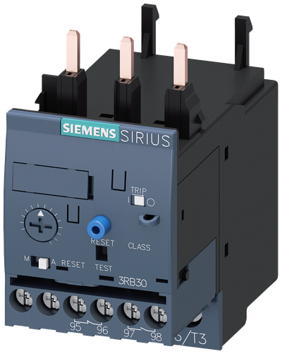 Siemens SIRIUS 3RB3 Electronic Overload Relay 0.32...1.25 A, Size S0, Class 10E, Main Screw, Aux Screw