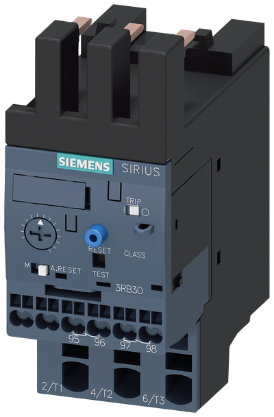 Siemens SIRIUS 3RB3 Electronic Overload Relay 0.32...1.25 A, Size S0, Class 20, Main Spring-type, Aux Spring-type