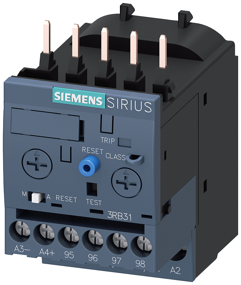 Siemens SIRIUS 3RB3 Electronic Overload Relay 1...4 A, Size S00, Class 5...30, Main Screw, Aux Screw, Ground Fault Detection (3RB3113-4PB0)