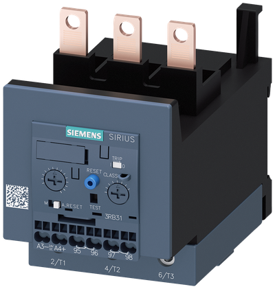 Siemens SIRIUS 3RB3 Electronic Overload Relay 12.5...50 A, Size S3, Class 5E...30E, Main Screw, Aux Spring-type