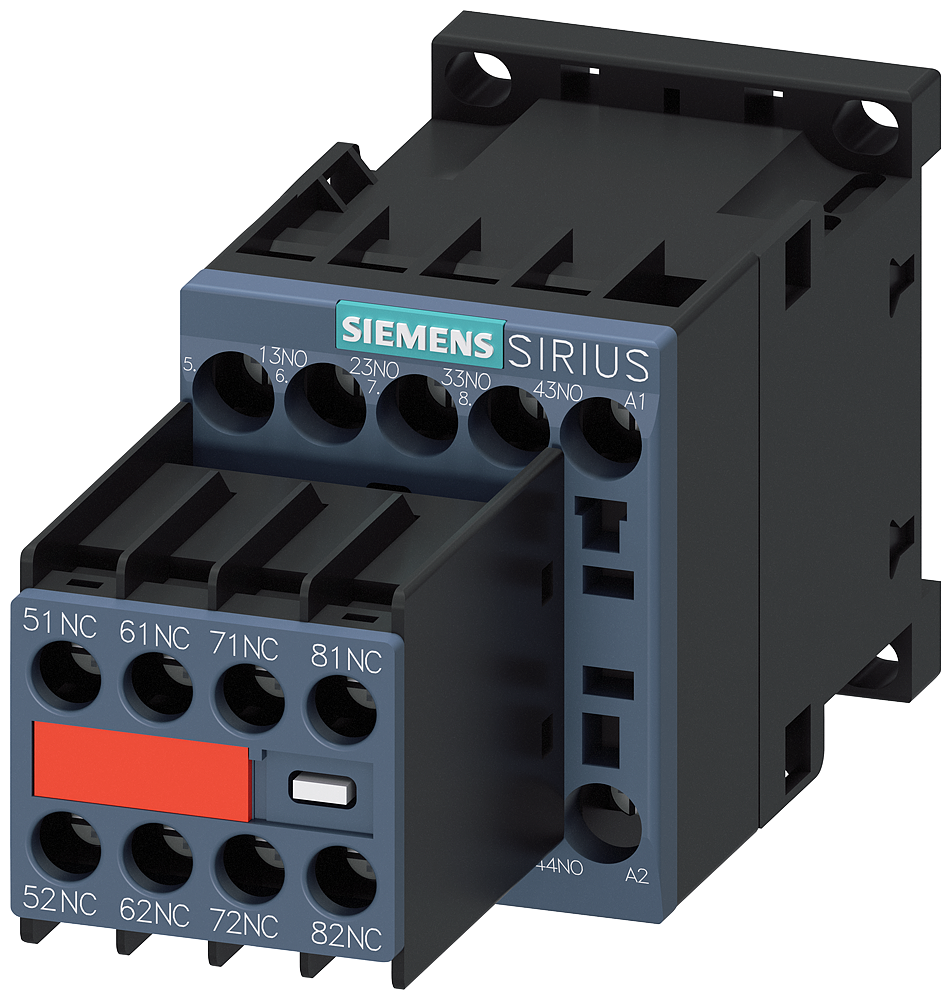 Siemens Contactor Relay, 4NO+4NC, DC 24V, Size S00, Screw Terminal Connection (3RH2244-1BB40)