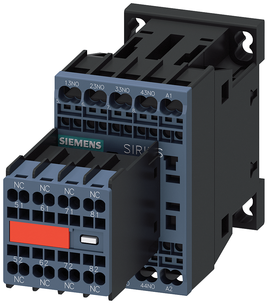 Siemens Contactor Relay, 4NO+4NC, DC 24V, Size S00, Spring Terminal Connection (3RH2244-2BB40)