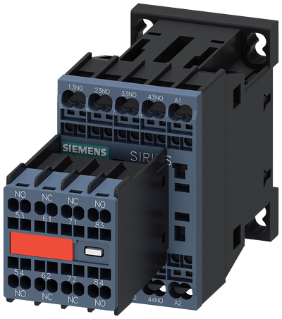 Siemens Contactor Relay, 6NO+2NC, AC 230V, 50/60Hz, Size S00, Spring Terminal Connection