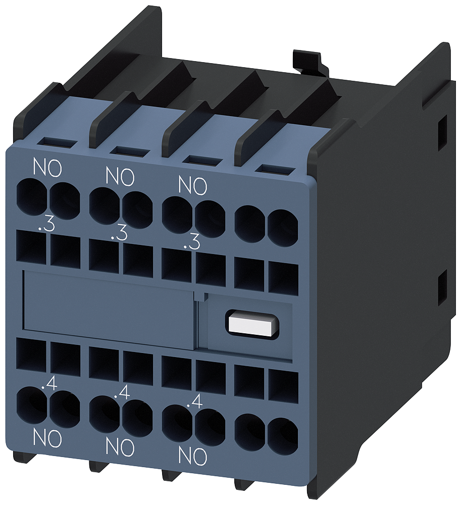 Siemens Auxiliary contactor akt Front-mounted,3NO S00/ S0 Spring terminals