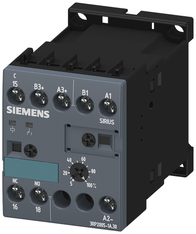 Siemens Time relay Multi-function, 8 Functions 1 changeover connector 24V UC, AC 200-240V 0, 05S for 100T