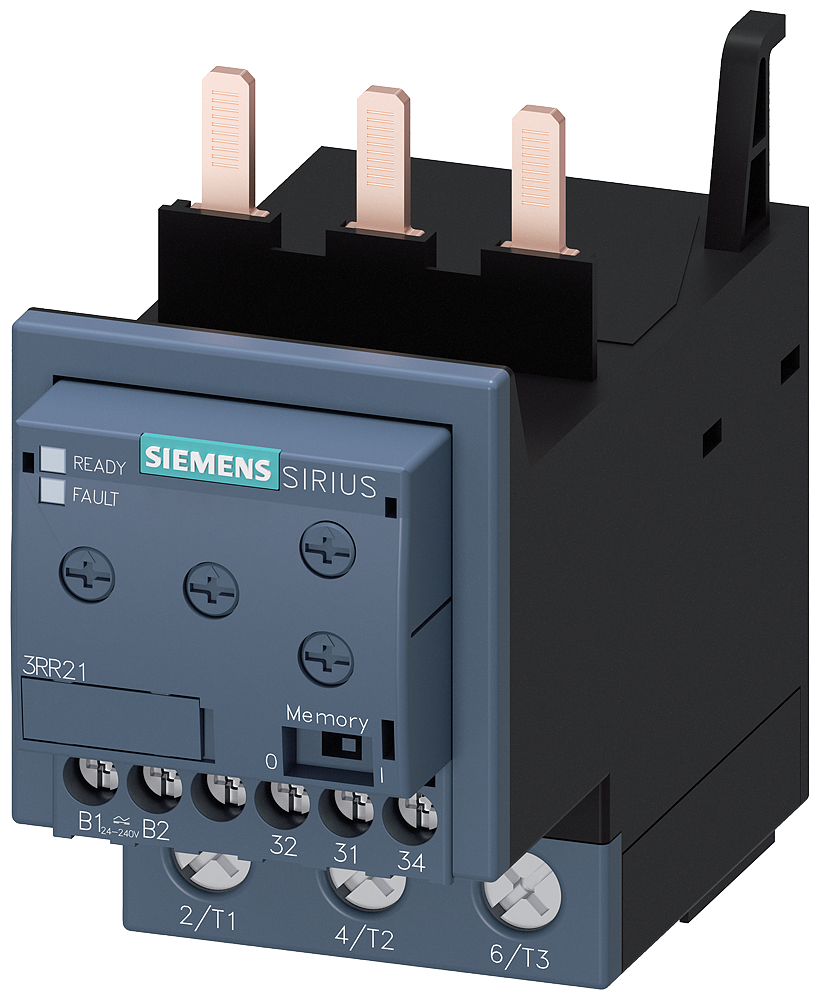 Siemens 3RR2143-1AW30 current-monitoring relay, 8-80 A, 24-240 V AC/DC, screw terminals