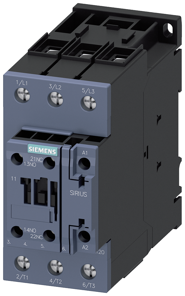 Siemens SIRIUS Contactor, S2, 80A 1NO+1NC, 24V AC/DC, 3-Pole 3RT2038-1NB30