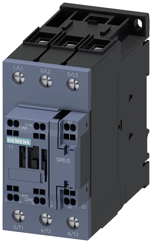 Siemens SIRIUS Contactor, S2, 80A 1NO+1NC, 24V AC/DC, 3-Pole 3RT2038-3NB30
