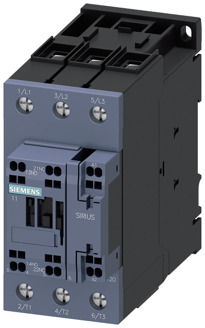 Siemens SIRIUS Contactor, S2, 80A 1NO+1NC, 24V AC/DC, 3-Pole 3RT2038-3NB30