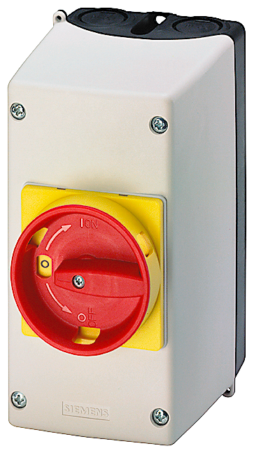 Siemens 3RV1933-1GA00 Enclosure with Emergency Stop Switch IP55