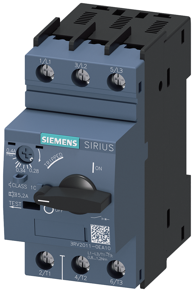 Siemens SIRIUS 3RV20 motor protection circuit breaker, frame size S00 3RV2011-0EA10