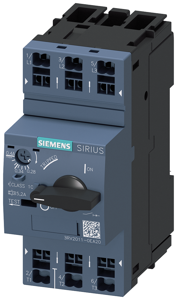 Siemens SIRIUS 3RV20 motor protection circuit breaker, frame size S00 3RV2011-0EA20