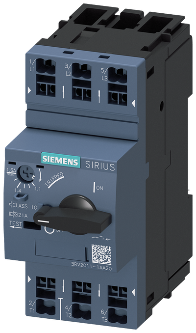 Siemens SIRIUS 3RV20 motor protection circuit breaker, frame size S00 3RV2011-1AA20