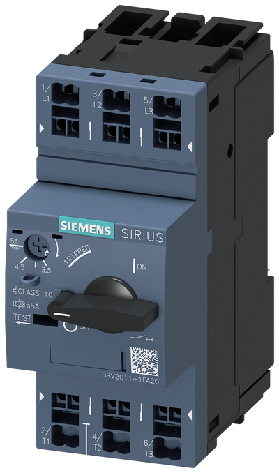 Siemens SIRIUS 3RV20 motor protection circuit breaker, frame size S00 3RV2011-1FA20
