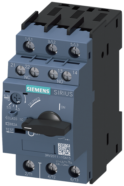 Siemens SIRIUS 3RV20 motor protection circuit breaker, frame size S00 3RV2011-1GA15