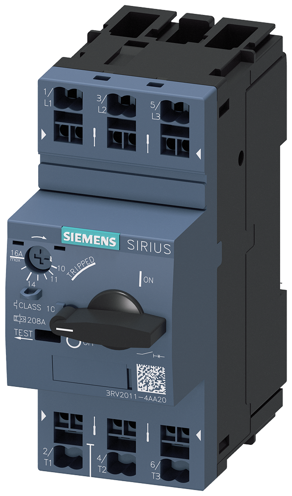 Siemens SIRIUS 3RV20 motor protection circuit breaker, frame size S00 3RV2011-4AA20