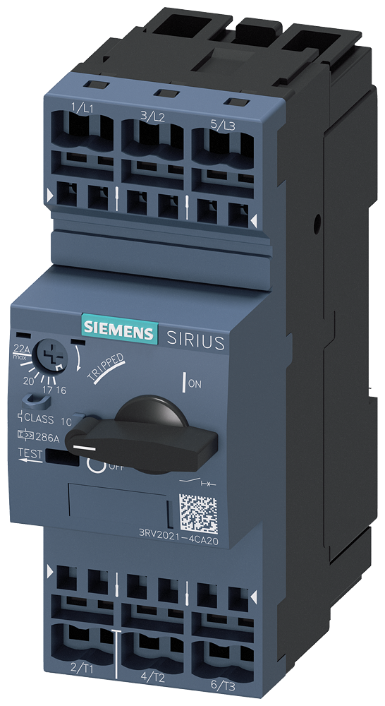 Siemens SIRIUS 3RV20 motor protection circuit breaker, frame size S0 3RV2021-4CA20