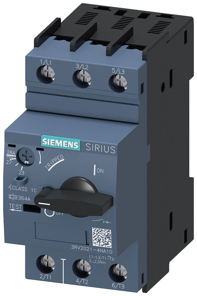 Siemens SIRIUS 3RV20 motor protection circuit breaker, frame size S0 3RV2021-4NA10