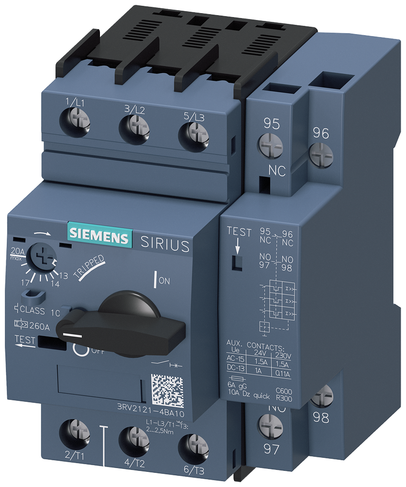 Siemens Motor protection circuit breaker rated current 14-20A 3RV2121-4BA10