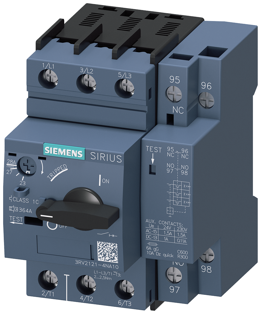 Siemens Motor protection circuit breaker rated current 23-28A