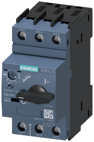 Siemens Motor protection circuit breaker rated current 7-10A