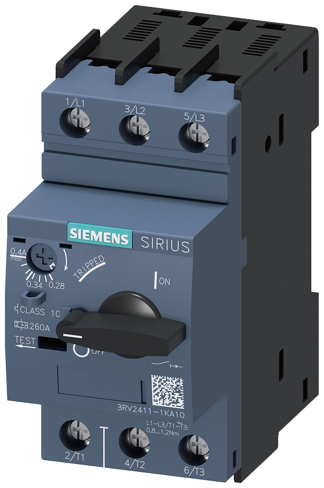 Siemens Motor protection circuit breaker rated current 9-12