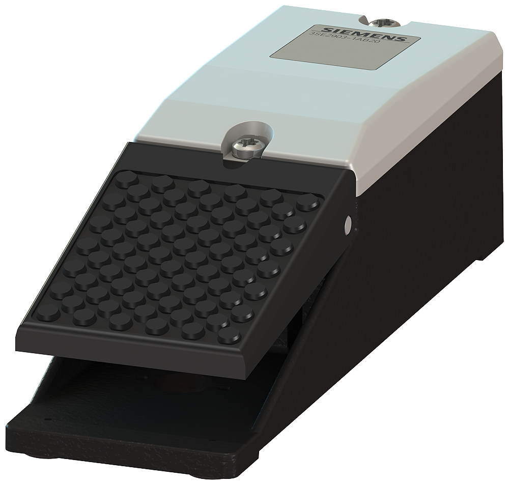 Siemens Momentary-contact foot switch, 1-Pedal, without cover, without latching, Metal enclosure IP65, 1 NO + 1 NC, Cable entry M20 x 1