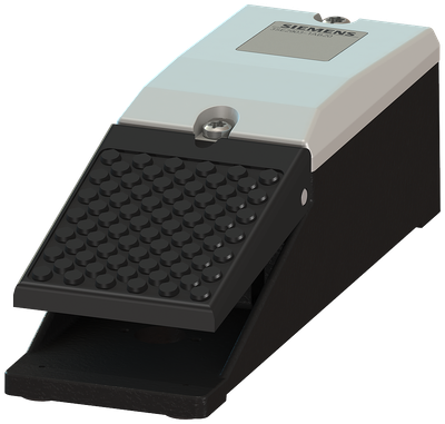 Siemens Momentary-contact foot switch, 1-Pedal, without cover, without latching, Metal enclosure IP65, 1 NO + 1 NC, Cable entry M20 x 1